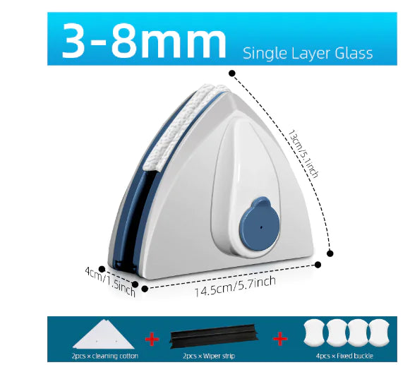 Magnetic Window Cleaner  WideNet Global Marketplace Blue 2 3-8mm 