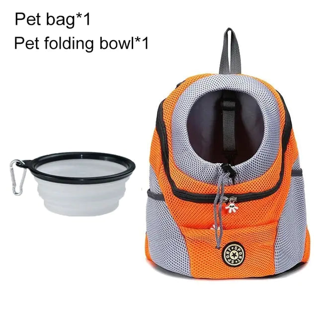 Pet Travel Carrier Bag  WideNet Global Marketplace Orange with Bowl L for 10-13kg 