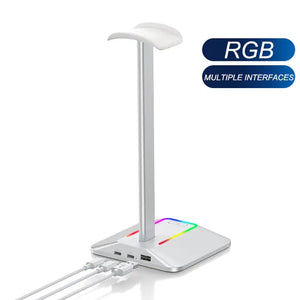 Gaming Headphone Stand  WideNet Global Marketplace RGB White Stand  