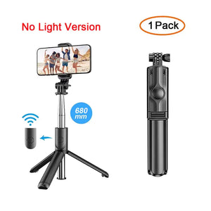 Wireless Bluetooth Selfie Stick Tripod  WideNet Global Marketplace Black  