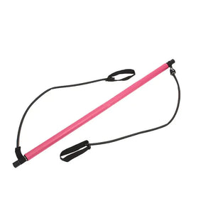 Portable Pilates Bar and Resistance Band  WideNet Global Marketplace Rose Red  