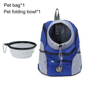 Pet Travel Carrier Bag  WideNet Global Marketplace Blue with Bowl M for 5-10kg 