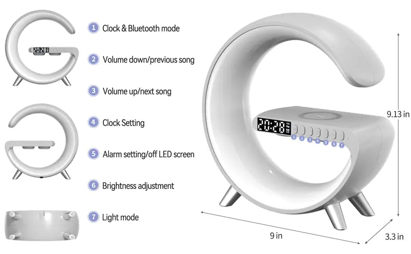 Bluetooth Speaker Wireless Charger Lamp  WideNet Global Marketplace   